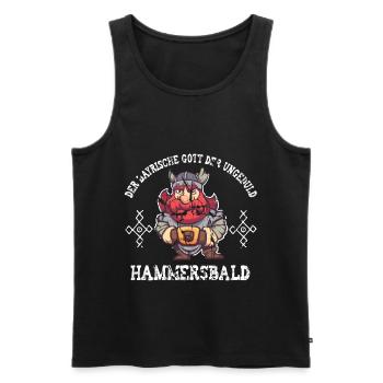 Nordische Gott der Ungeduld Hammersbald Wikinger - Männer Premium Bio Tank Top - Schwarz - Vorne - Michal (187cm)