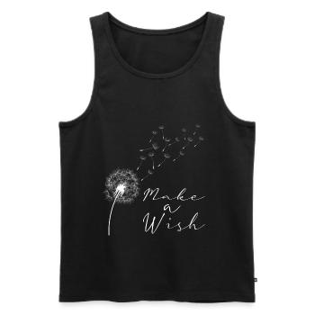Make a wish blowball dandelion ease - Men's Premium Organic Tank Top - black - Front - AI Model Male 178 light (178cm)