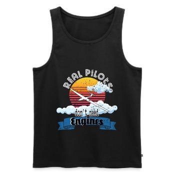 Real pilots soaring gift gliding - Men's Premium Organic Tank Top - black - Front - Michal (187cm)