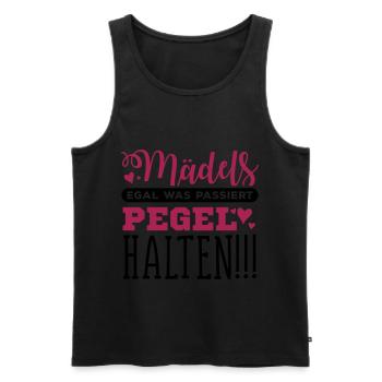 Mädels Pegel Halten Lustiger Spruch - Männer Premium Bio Tank Top - Schwarz - Vorne - Michal (187cm)