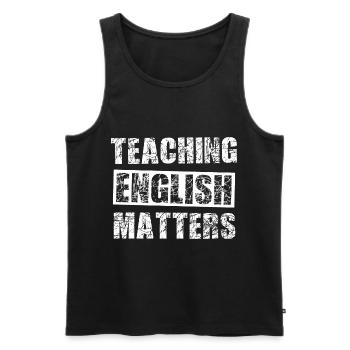 Der Englisch Lehrer - Männer Premium Bio Tank Top - Schwarz - Vorne - AI Model Male 178 light (178cm)
