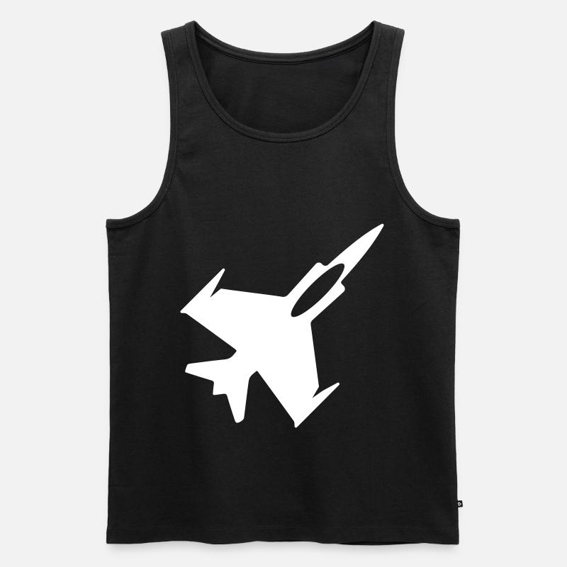 Flugzeug jet symbol - Männer Premium Bio Tank Top - Schwarz