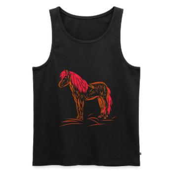 Cheval - Débardeur bio Premium Homme - noir - Devant - AI Model Male 178 light (178cm)