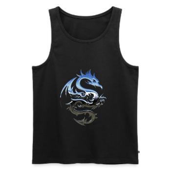 dragon - Men's Premium Organic Tank Top - black - Front - AI Model Male 178 light (178cm)