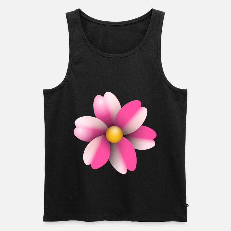 rosa Blüte - Männer Premium Bio Tank Top - Schwarz