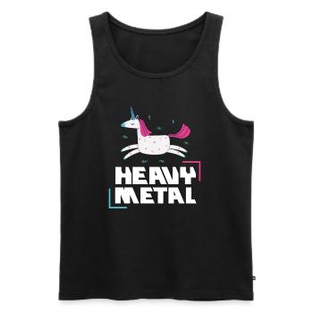 Heavy Metal Licorne Licorne Drôle - Débardeur bio Premium Homme - noir - Devant - AI Model Male 178 light (178cm)