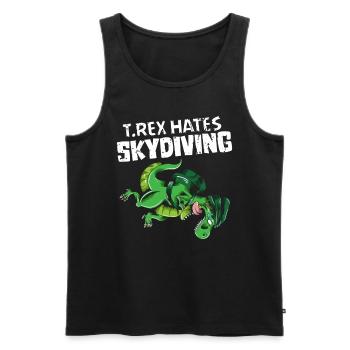 Skydive T Rex hates Skydiving Dino Outfit Funny - Men's Premium Organic Tank Top - black - Front - Michal (187cm)