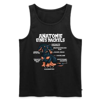 Lustig Hund Kostüm Anatomie Dackel Hundeliebhaber - Männer Premium Bio Tank Top - Schwarz - Vorne - AI Model Male 178 light (178cm)