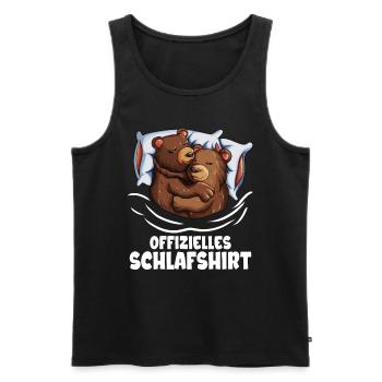 Offizielles Schlafshirt Bärchen Paar Bären Babybär - Männer Premium Bio Tank Top - Schwarz - Vorne - Michal (187cm)