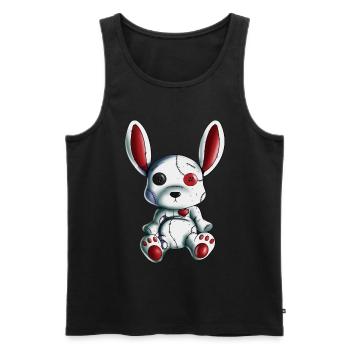 Rabbit Heart Halloween Scary Rabbit Stuffed Animal Design - Men's Premium Organic Tank Top - black - Front - AI Model Male 178 light (178cm)