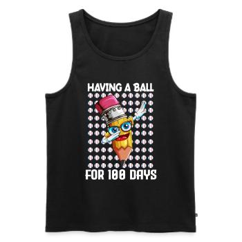 Having A Ball for 100 Days Stift Dab Kindergarten - Männer Premium Bio Tank Top - Schwarz - Vorne - AI Model Male 178 light (178cm)