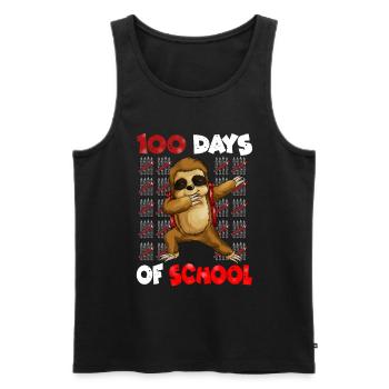 100 Tage Schule Faultier Kindergarten Design - Männer Premium Bio Tank Top - Schwarz - Vorne - AI Model Male 178 light (178cm)