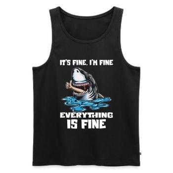 Funny saying shark, everything is good, shark that eats, - Men's Premium Organic Tank Top - black - Front - AI Model Male 178 light (178cm)