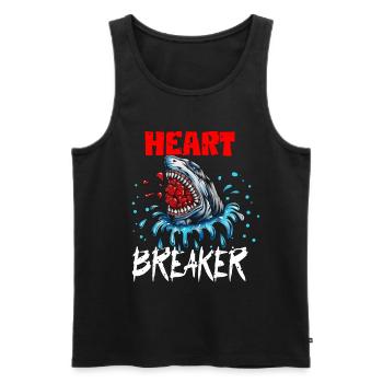 Hai Fisch Valentinstag Herzensbrecher Herz Brecher - Männer Premium Bio Tank Top - Schwarz - Vorne - Michal (187cm)