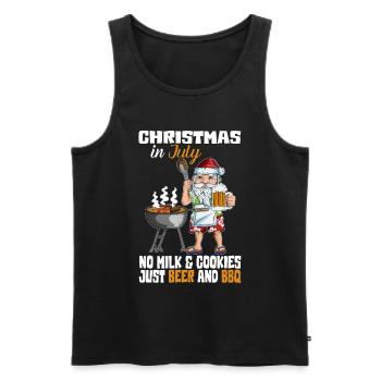 Statt milch Kekse Bier und BBQ Christmas In July - Männer Premium Bio Tank Top - Schwarz - Vorne - AI Model Male 178 light (178cm)