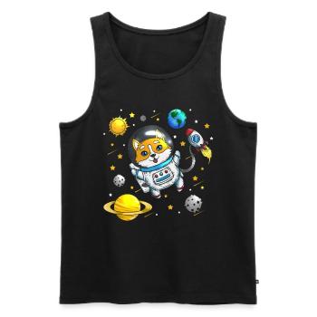 Dogs Fan Universe Planet Universe Corgi Owner - Men's Premium Organic Tank Top - black - Front - Michal (187cm)