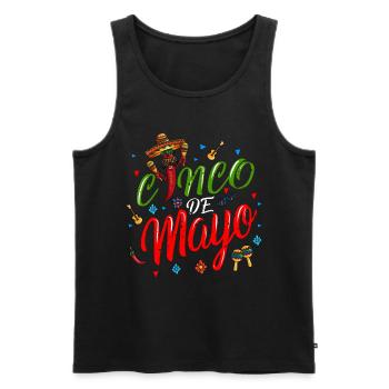 Dicton Cinco de Mayo Fan Poncho Chili Pepper Maraka - Débardeur bio Premium Homme - noir - Devant - Michal (187cm)