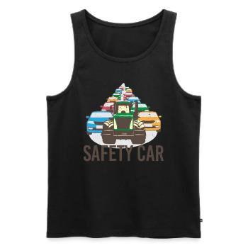 Agriculteur Agriculteur Conducteur de tracteur Ouvrier sur le terrain Voiture Safty - Débardeur bio Premium Homme - noir - Devant - Michal (187cm)