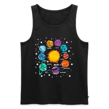 Planets Sun Planetary System Space Space Fan - Men's Premium Organic Tank Top - black - Front - AI Model Male 178 light (178cm)