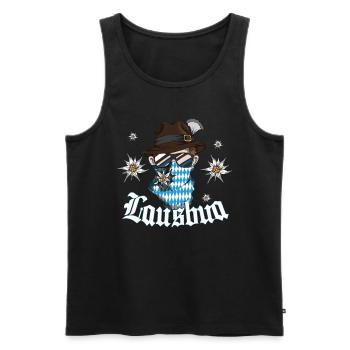 Costumes traditionnels Bavière Allemagne du Sud Dirndl Lausbua - Débardeur bio Premium Homme - noir - Devant - Michal (187cm)