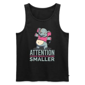 An African elephant with chocolate snacking cookie - Men's Premium Organic Tank Top - black - Front - Michal (187cm)