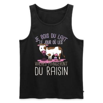 Wein Fan Trinker Weinliebhaber Weintraube Kuh - Männer Premium Bio Tank Top - Schwarz - Vorne - Michal (187cm)