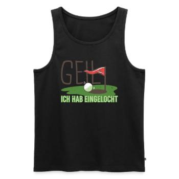 Golf Golfer Bälle richtige Loch Golfplatz treffen - Männer Premium Bio Tank Top - Schwarz - Vorne - Michal (187cm)