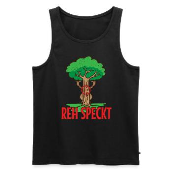 Rotwild Hirsch Hirschkuh Reh Reh Speckt im Wald - Männer Premium Bio Tank Top - Schwarz - Vorne - Michal (187cm)