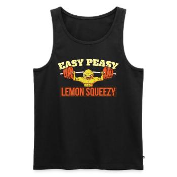 Lemon Weightlifting Trading Gym Fitness Workout - Débardeur bio Premium Homme - noir - Devant - Michal (187cm)