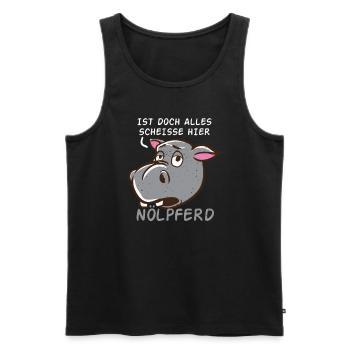 Nilpferd Ist Doch Alles Scheisse Nölpferd Pessimis - Männer Premium Bio Tank Top - Schwarz - Vorne - AI Model Male 178 light (178cm)