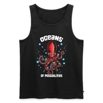 Octopus 8 armig read ocean full of possibilities - Men's Premium Organic Tank Top - black - Front - Michal (187cm)