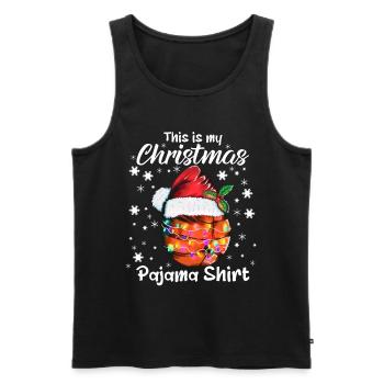Basketball Weihnachtsmütze Weihnachten Outfit - Männer Premium Bio Tank Top - Schwarz - Vorne - Michal (187cm)
