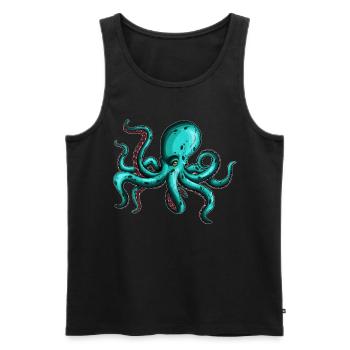 8 Armed Blue Octopus Squid Fan Lover - Men's Premium Organic Tank Top - black - Front - Michal (187cm)