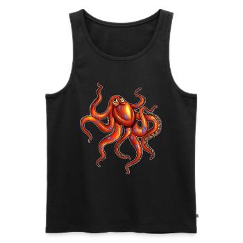 Diving Squid Octopus Fan Kraken Design - Men's Premium Organic Tank Top - black - Front - Michal (187cm)