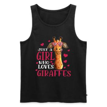 Only a girl who loves giraffes Visiting the zoo - Men's Premium Organic Tank Top - black - Front - Michal (187cm)