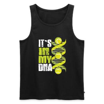 Tennis DNA Tennisbälle Sport Tennisspieler Spruch - Männer Premium Bio Tank Top - Schwarz - Vorne - AI Model Male 178 light (178cm)