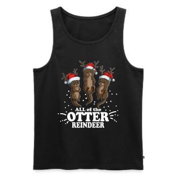 Noël Loutre Enfants Famille Otter Tenue - Débardeur bio Premium Homme - noir - Devant - Michal (187cm)