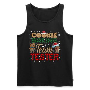 Team Plätzchen Tester lustiges Weihnachtsoutfit - Männer Premium Bio Tank Top - Schwarz - Vorne - Michal (187cm)