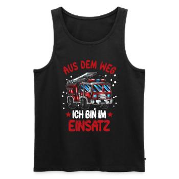Feuerwehrspruch Feuerwehrauto Kinder Outfit - Männer Premium Bio Tank Top - Schwarz - Vorne - Michal (187cm)