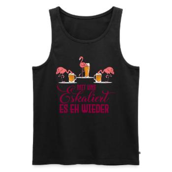 Flamingo Alkohol Bier Es eskalier eh Schnaps - Männer Premium Bio Tank Top - Schwarz - Vorne - AI Model Male 178 light (178cm)