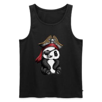 Pirates Captain Panda Bear Kids Pirate Outfit - Débardeur bio Premium Homme - noir - Devant - Michal (187cm)
