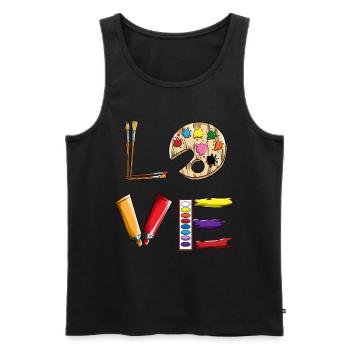 Zeichnen Kunstliebhaber Tuschkasten Pinsel Love - Männer Premium Bio Tank Top - Schwarz - Vorne - AI Model Male 178 light (178cm)