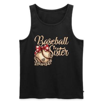 Girls Sister Softball Women Baseball Sister - Men's Premium Organic Tank Top - black - Front - AI Model Male 178 light (178cm)