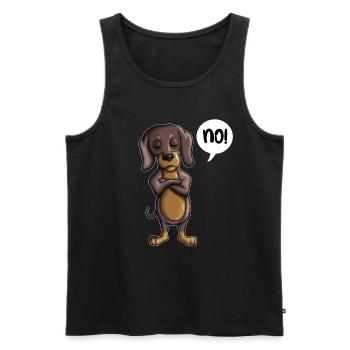 Sturkopf Dackel Hund sagt nein Geschenk - Männer Premium Bio Tank Top - Schwarz - Vorne - AI Model Male 178 light (178cm)