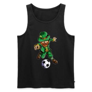 Fußball am Feiertag St. Patriks Day Kobold Outfit - Männer Premium Bio Tank Top - Schwarz - Vorne - AI Model Male 178 light (178cm)