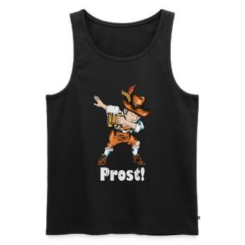 Trachten Bayern Lederhosen Liebhaber Dabbing Prost - Männer Premium Bio Tank Top - Schwarz - Vorne - AI Model Male 178 light (178cm)