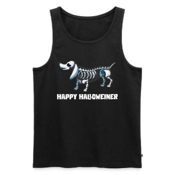 Halloween teckel Propriétaire de chien Happy Halloweiner - Débardeur bio Premium Homme - noir - Devant - AI Model Male 178 light (178cm)