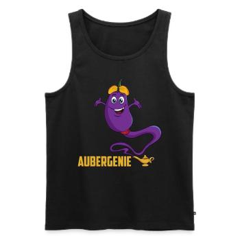A vegan purple Aubergenie for Arabian nights - Men's Premium Organic Tank Top - black - Front - AI Model Male 178 light (178cm)