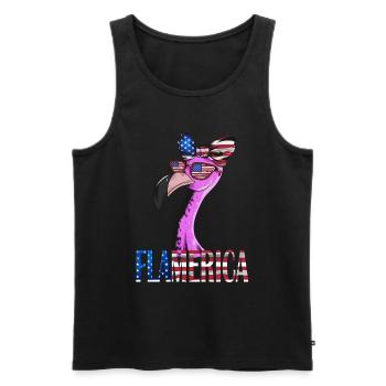 Flamingo USA Flag American US Flag Bird - Débardeur bio Premium Homme - noir - Devant - Michal (187cm)