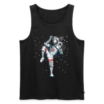 Astronaut Boxing Karate Cosmonaut Kickboxing Space - Men's Premium Organic Tank Top - black - Front - Michal (187cm)